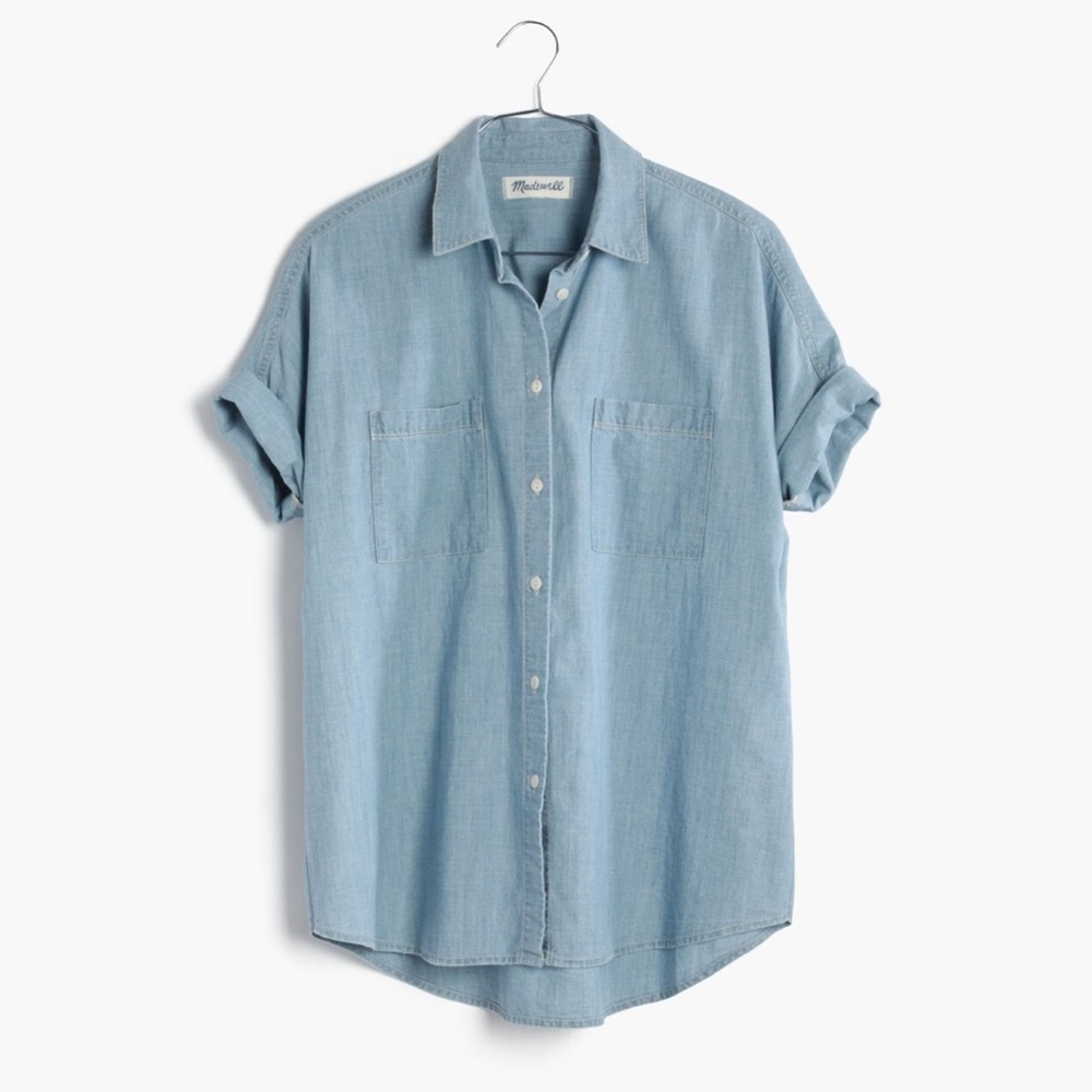MADEWELL Courier Short Sleeved Denim Button Shirt XXS